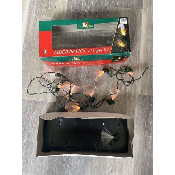 Vintage Kurt Adler Fiber Optic 10 Light Set Works TESTED - Picture 1 of 7